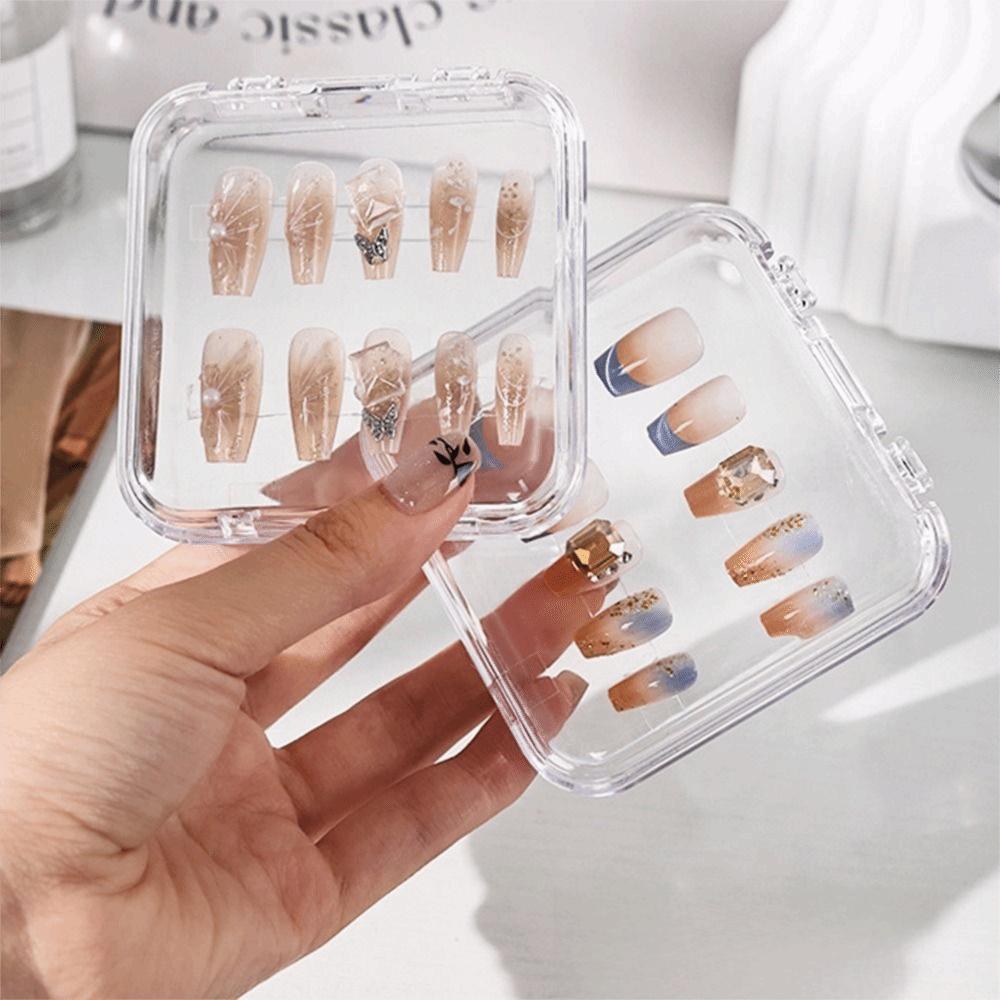 Multi-functional Press-On Nail Display Case Dust-proof Badge Storage Box  Collectible