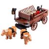 MOC Mittelalterliche Militärkutsche, Kutsche, Streitwagen, Ritter, Transportkutsche, Waffen, Figuren, Gemüse, Holz, Ziegel, Kinderspielzeug