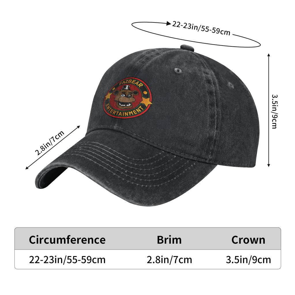 FNAF At Freddys Unisex Style Baseball Caps Distressed Denim Caps Hat Vintage Outdoor Workouts Unstructured Soft Headwear