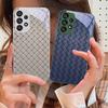 Simple Checkered Black For Samsung Galaxy S10 4G S20 11E 30 S21 21Fe 22 S24 Pro S23 Ultra 5G S8 S9 Tempered Glass Phone Case