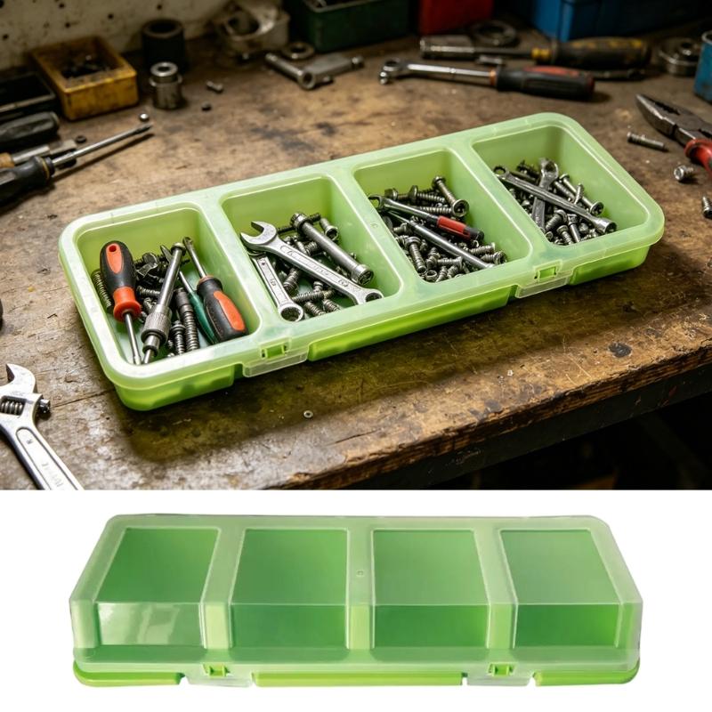Hardware Tool Storage Box, Multi-Compartment Transparent Tool Organizer for Screws, Nuts and Small Fasteners