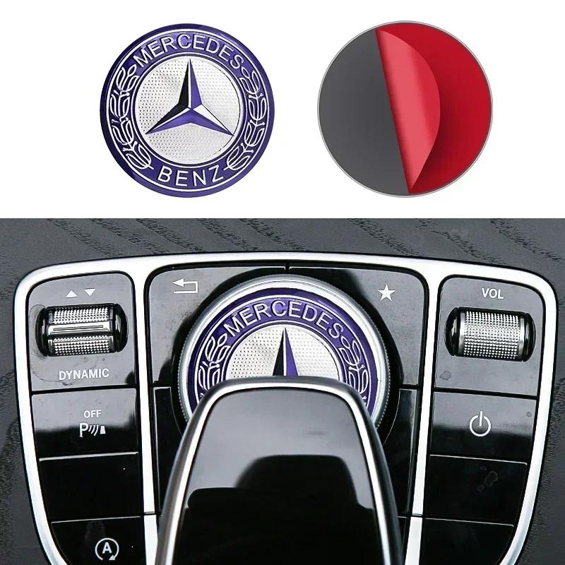 2025 For Mercedes-Benz 52mm Car Central Control Multimedia Decor Sticker For Mercedes Benz W212 W213 W205 AMG W177 V177 W247 W17