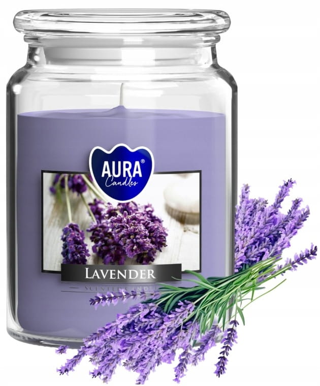 Lavender Scented Candle in Jar 14x9, with up to 100h Burning Time