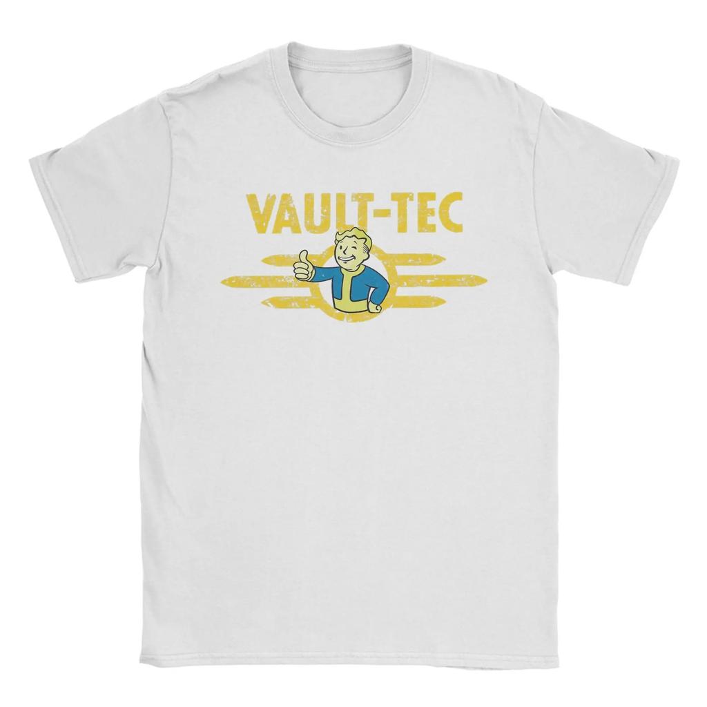 Fallout Vault-Tec Vault Boy Pollice in su Maglietta Vintage Usurata Merchandising Gioco Nero Unisex Magliette da Donna e Uomo