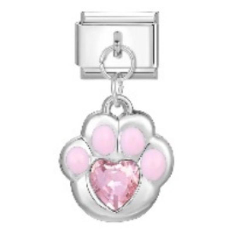 

Sparkling girl heart pendant italian module chain fits 9mm stainless steel bracelet