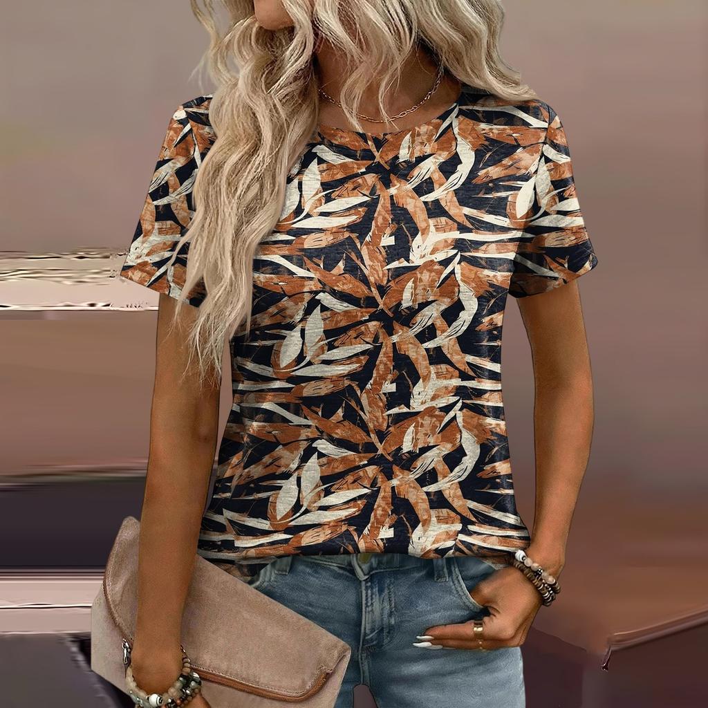 Women's Loose-Fit Fashionable Casual Printed T-Shirt