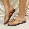 Women’s Summer Casual Thong Toe Slip On Sandals Outdoor Flat Beach Flip Flops Comfortable Open Toe Fashion Slides for Daily Wear