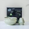 New Ceramic Matcha Bowl with Pouring Spout Reusable Matcha Making Kit Gradient Color Matcha Whisk Holder Tea Lovers