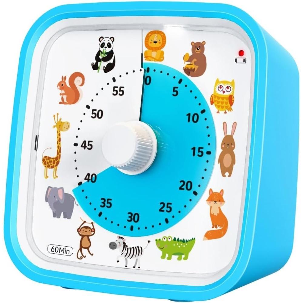 Fun Design Study Timer Quiet Operations with Nightlight 60 Minutes Countdowns Timer for Homework and Playtimes