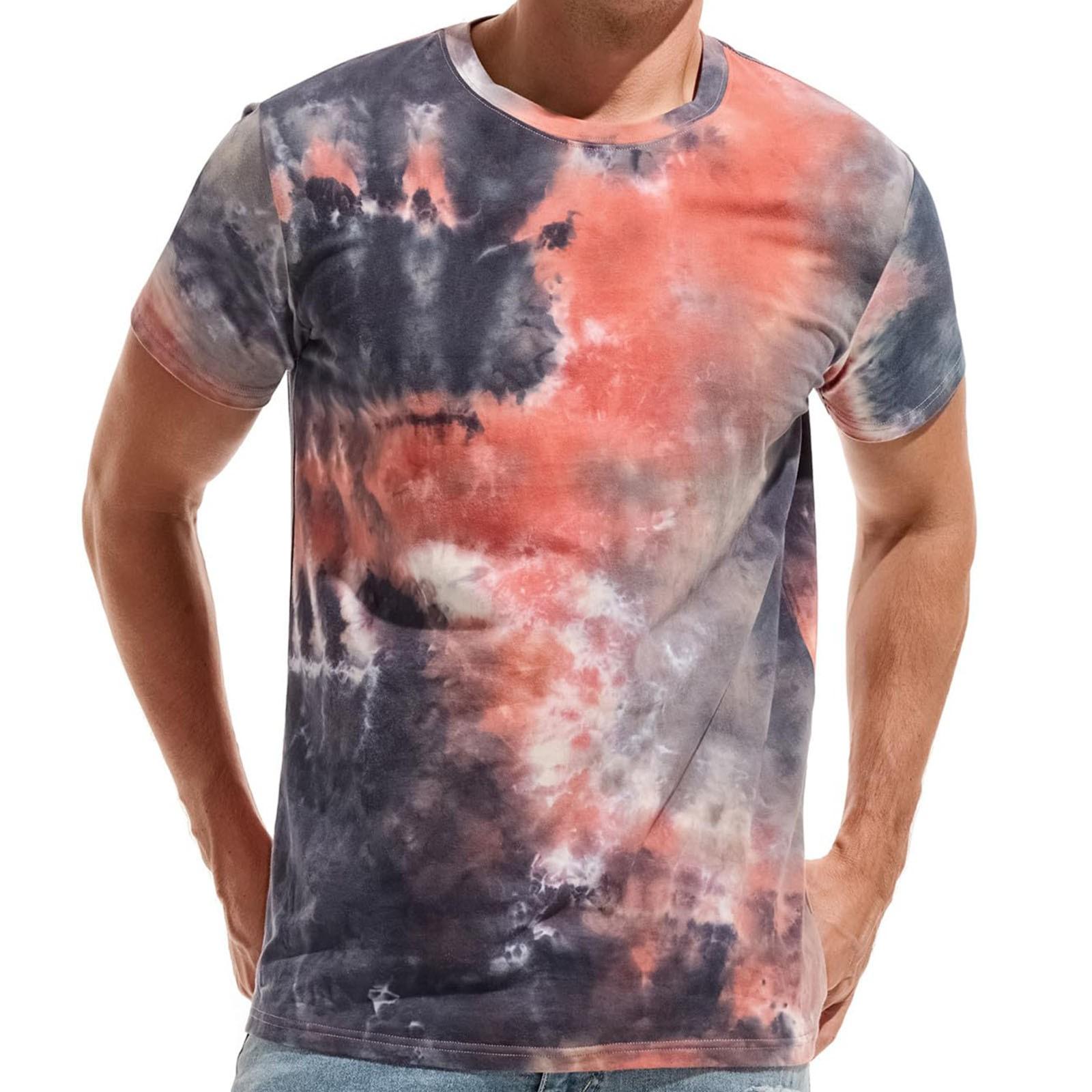 

Мужская футболка с короткими рукавами и принтом тай-дай XL