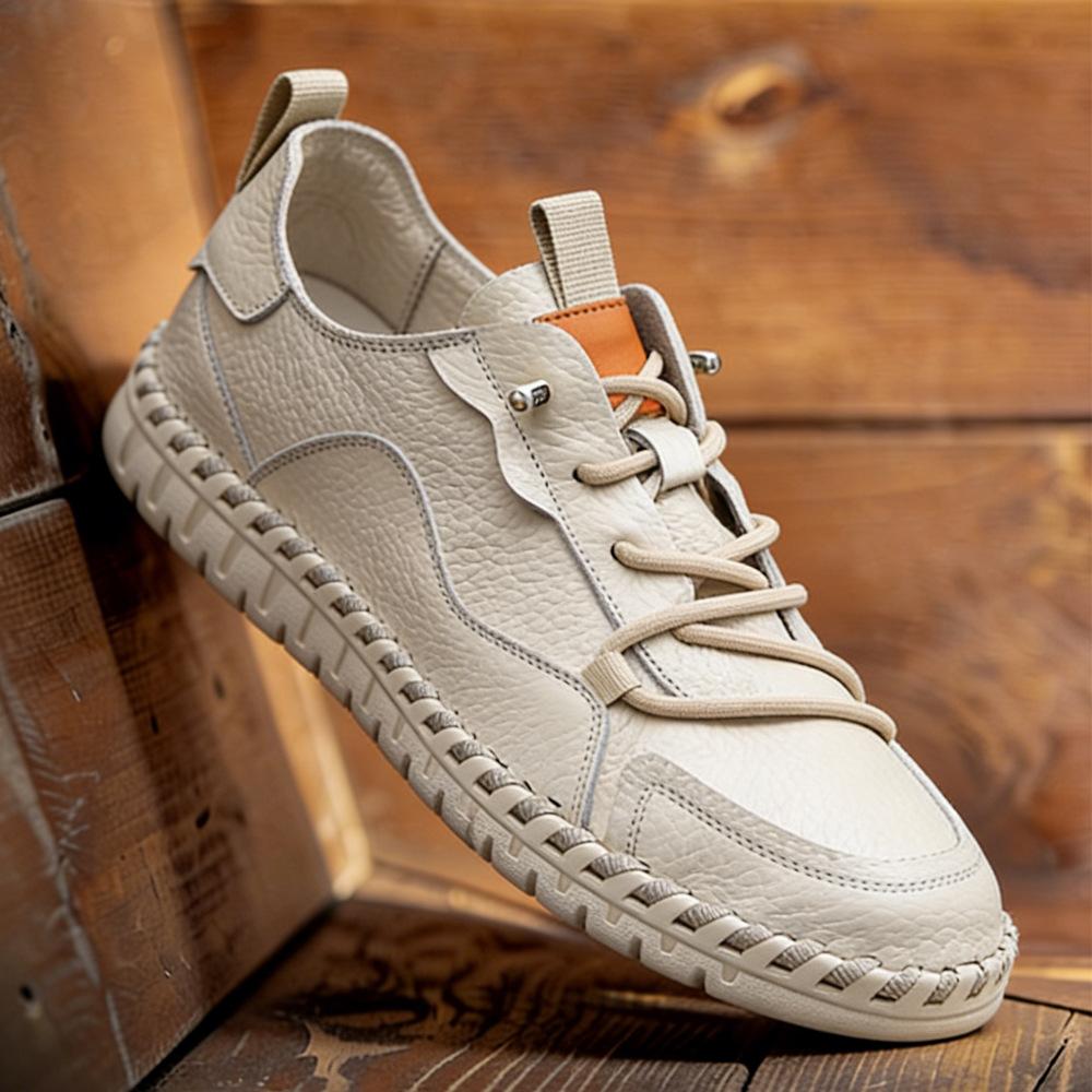 Little White Shoes Are Versatile and High-end Leather Breathable Men's Shoes Do Not Stink, the First Layer of Cowhide Soft Sole Casual Shoes for Men