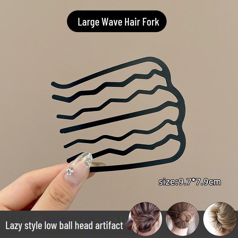 U-Shaped Fixed Hairpin with High-End Alloy Comb for Women's Updos - Ancient Style Four-Tooth Insert