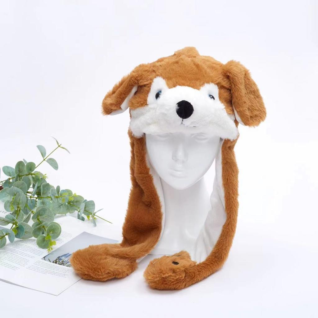 Lustige Weihnachts-Halloween-Plüschmützen mit Hirsch-Kürbis, Weihnachtsmann, Geistertierohren, beweglichen Plüschmützen für Jungen und Mädchen, Weihnachtsgeschenke