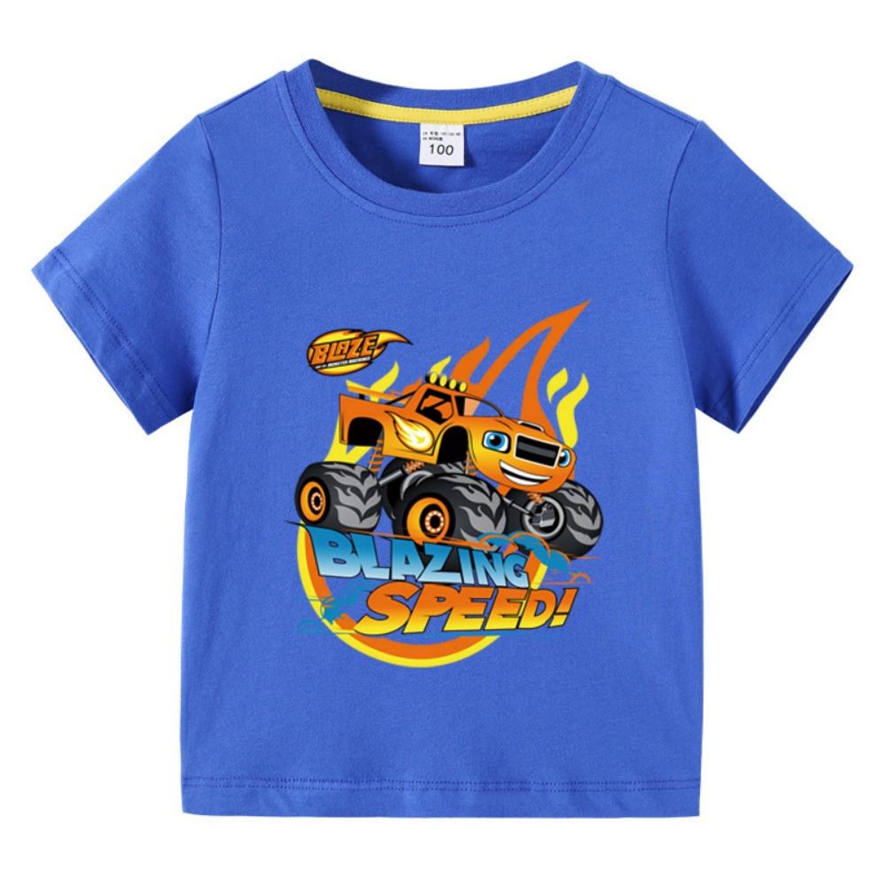 

Kids Tshirt Blazing Speed Series Blaze And The Monster Machines Cartoon Funny Printing Children Boys Short Sleeved Tees 100