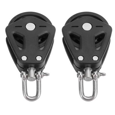 2PCS Marine Pulley Block Stainless Steel Nylon Heavy Duty High Load Capacity Universal Single Head