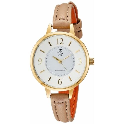 

Аналоговые водонепроницаемые часы ALIAS F3 Solar с кожаным ремешком FP010BE6S Женские бежевые