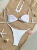 Sexy Dreieck Mini-Bikini-Set Micro-Tanga Einfarbiger Badeanzug Damen Badeanzug Biquini Bandage Strandbekleidung Bademode Tanga-Bikini