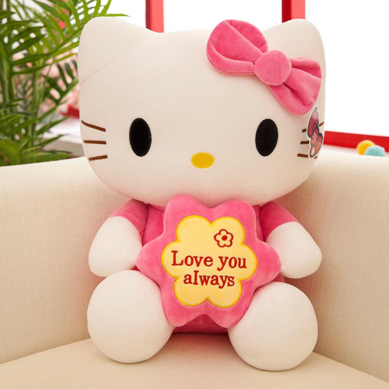 30cm Sanrio KT Cat Plush Toys Pillow Kawaii Anime KT Cat Plush Doll Soft Stuffed Cartoon Cute Pink Doll Birthday Gift For Girls