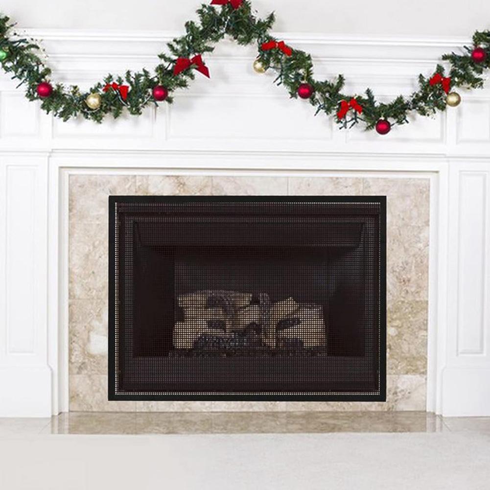 1Pcs Fireplace Mesh Screen Curtain Heat Resistant Fireplace Guard Curtain Sturdy Screen Protection Tool Safety Guard Mesh