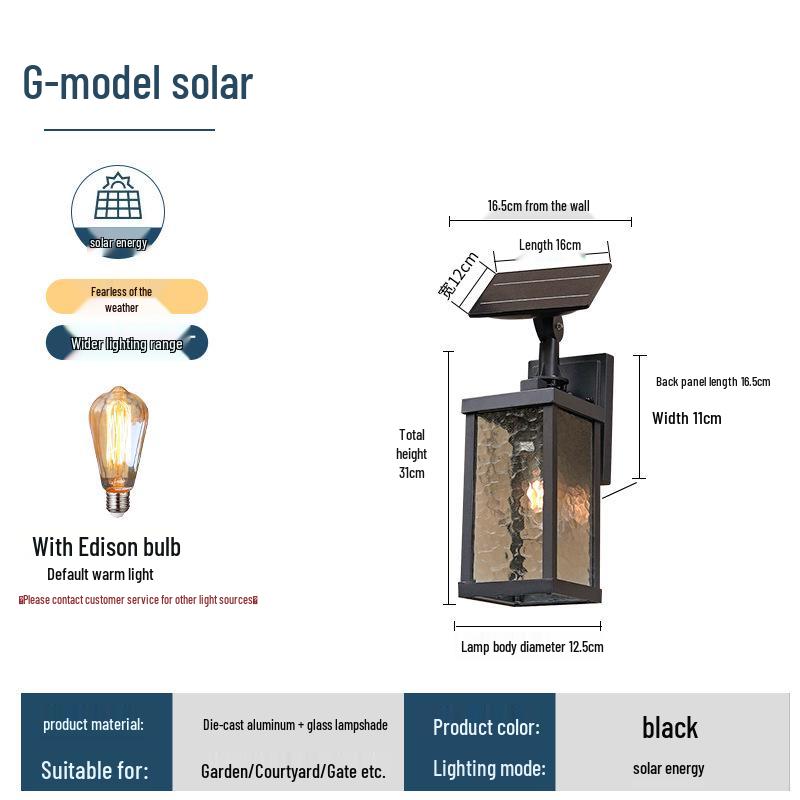 European Style Waterproof Solar Wall Lamp: Super Bright Antique Design for Outdoor Courtyards, Corridors, and Villa Hallways