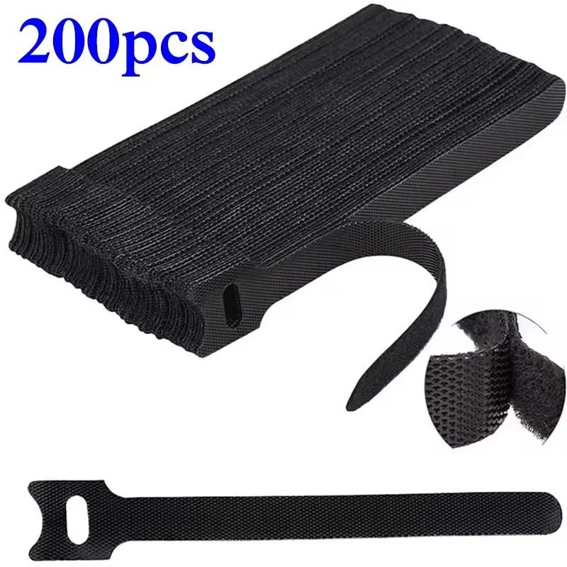 50/200 Pcs Releasable Cable Ties Colored Plastics Reusable Cable ties Nylon Loop Wrap Zip Bundle Ties T-type Cable Tie Wire