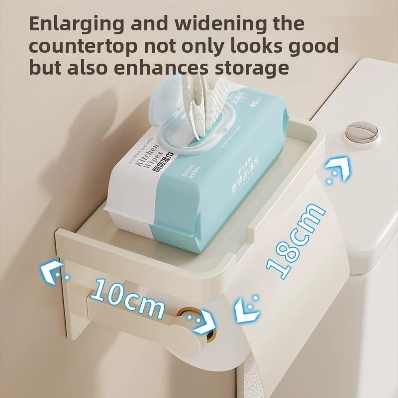 Bathroom Toilet Paper Holder Without Drilling, Creative Wall Storage Box