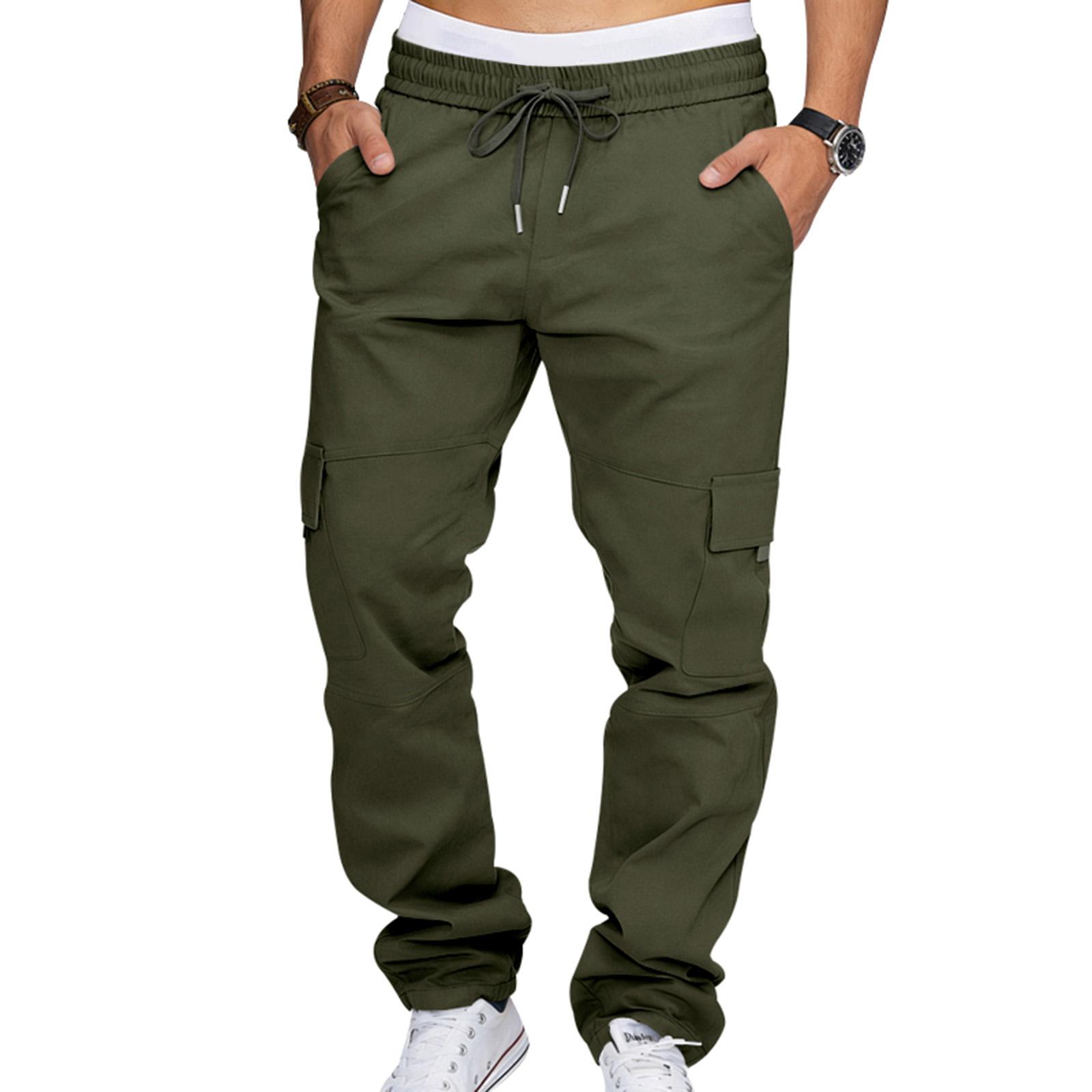 

Men s Cotton-Linen Summer Straight-Leg -Color Casual Trousers L