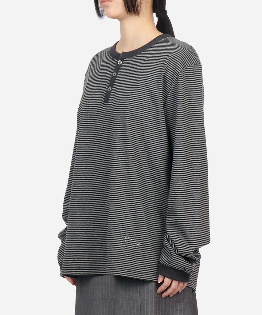 Sseonegteu St Henley Neck Ls Tee - Charcoal