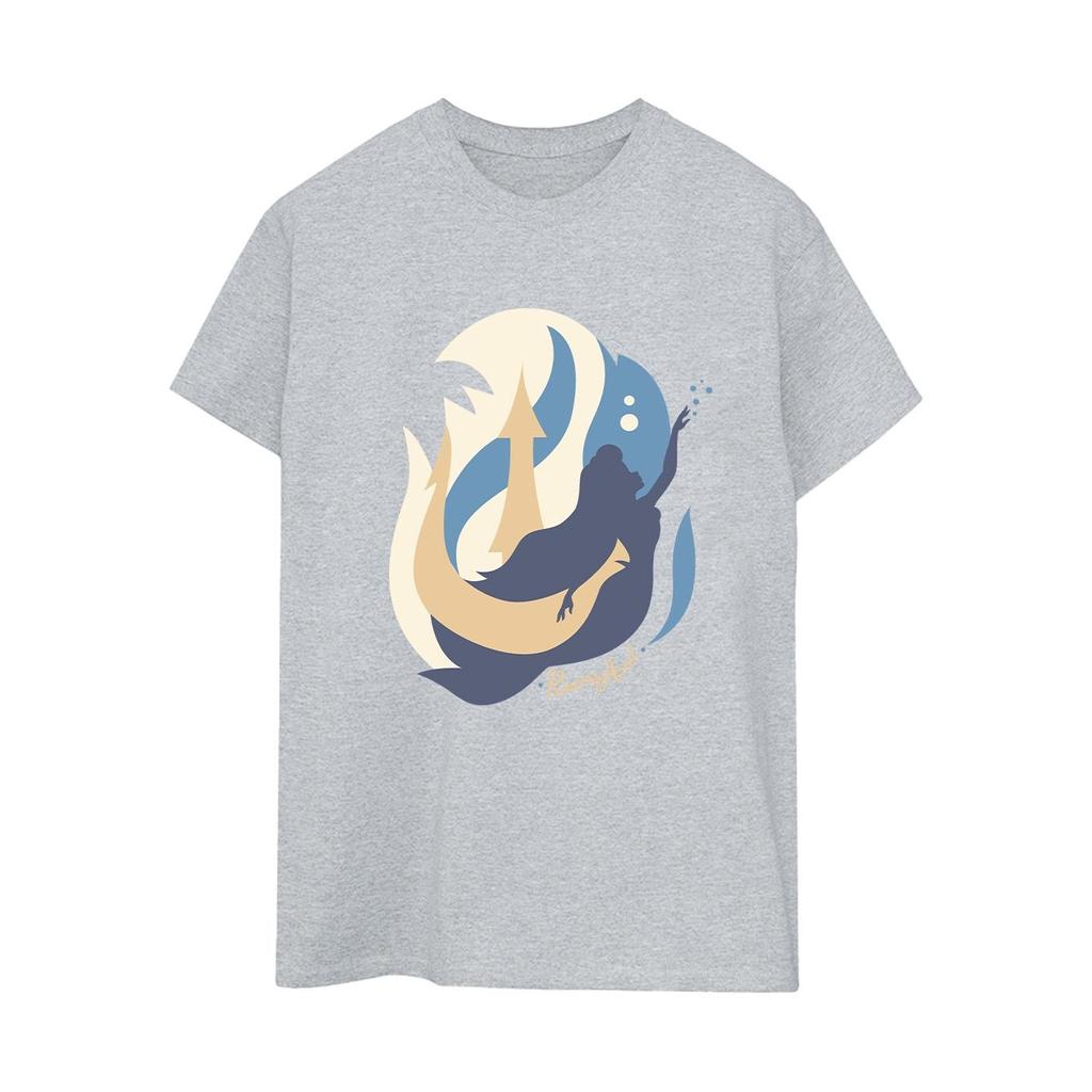 Disney Womens/Ladies The Little Mermaid Colour Silhouettes Cotton Boyfriend T-Shirt