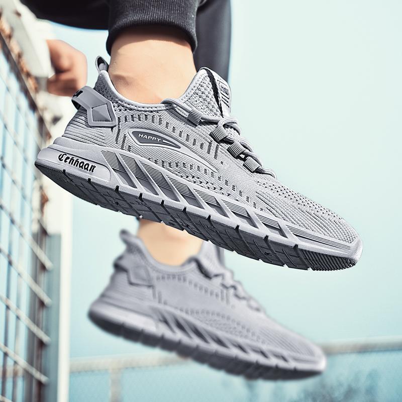 Men's shoes spring breathable thin soft sole lightweight fly-woven sports casual men's net shoes coconut para shoes tide