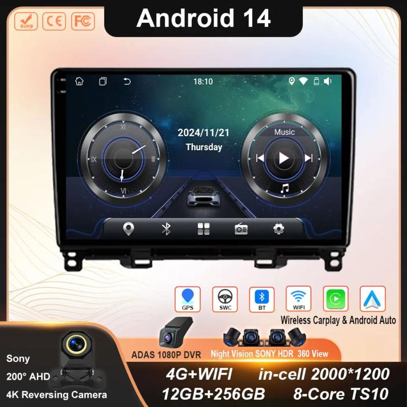 For Honda Jazz Fit 4 2020 - 2022 Stereo Car Radio 4G Android 14 Multimedia Video Player GPS Navigation Carplay Auto No 2din Din