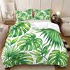 Bedding Three-Piece Set Plant Green Leaf Digital Printing Quilt Cover Pillowcase Polished Cloth Home Textile Kit