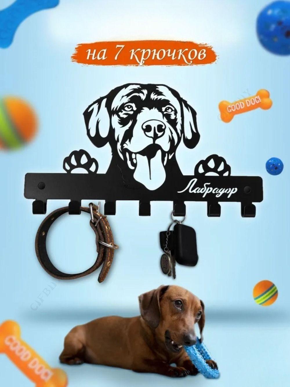 Labrador Key Wall Hanger with 7 Hooks