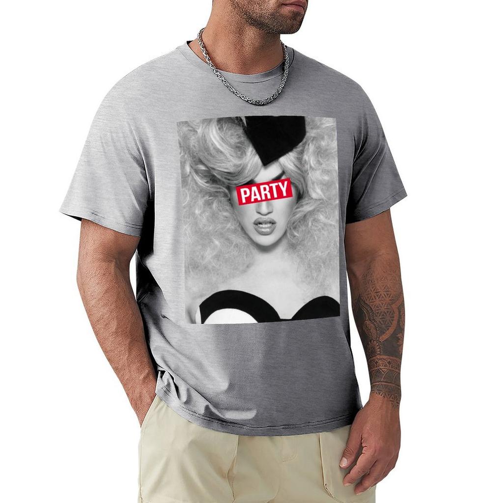 PARTY T-Shirt Sommerkleidung Schwergewichte Anime-Kleidung Hippie-Kleidung Herren weiße T-Shirts