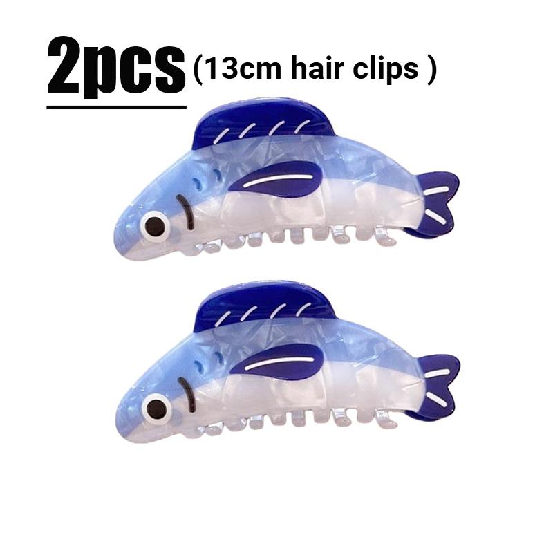 5 Stück Kreative Sardinenförmige Haarspangen, Rutschfester Halt Acryl Haarnadel Mode Dekoratives Accessoire für Frauen und Teenager Accessoire