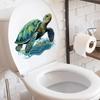 30x25cm Toilet Lid Decals Self Adhesive Sea Turtle Toilet Stickers Cartoon Multifunctional Waterproof Backdrop Decor Removable