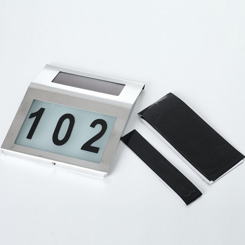 Solar Doorplate Lamp Stainless Steel Outdoor Waterproof Led Wall Light Lighting Decorative For Garden