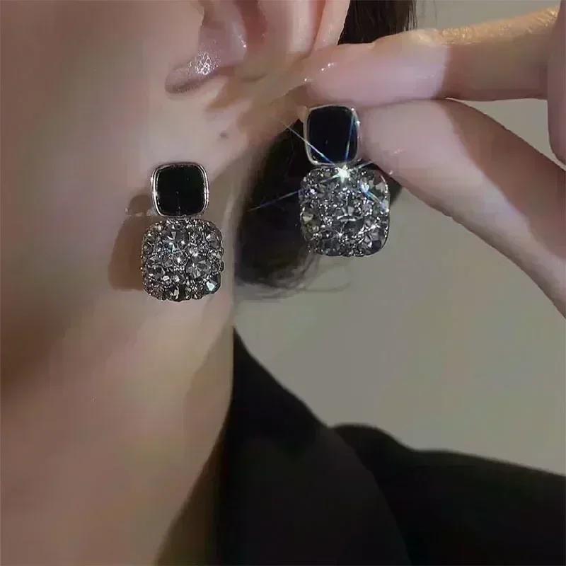 High-end Purple Golden Foil Crystal Ball Earrings For Women Fashionable Personalized Daily Accessory Party Jewelry Birthday Gift
