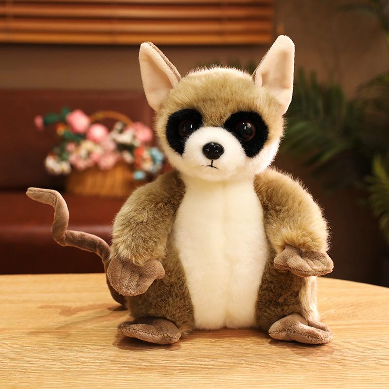 Schattig Levensgetrouw Knuffeldier Ringstaartmaki Pluche Speelgoed Cartoon Stokstaartje Indri Pluche Zachte Pop Kawaii Cadeau Voor Meisje Jongen brown