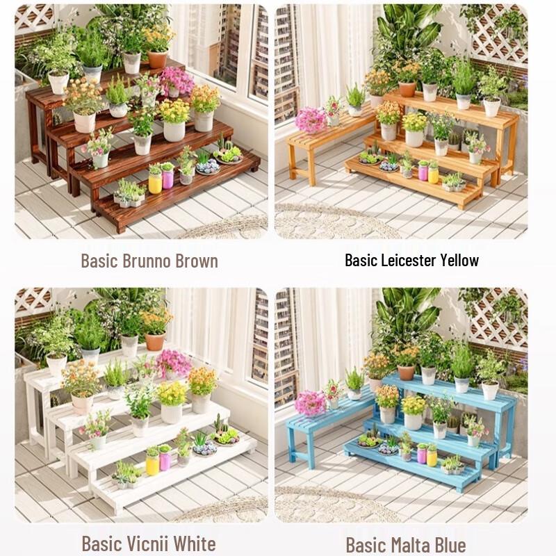 Solid Wood Multi-Tier Plant Stand