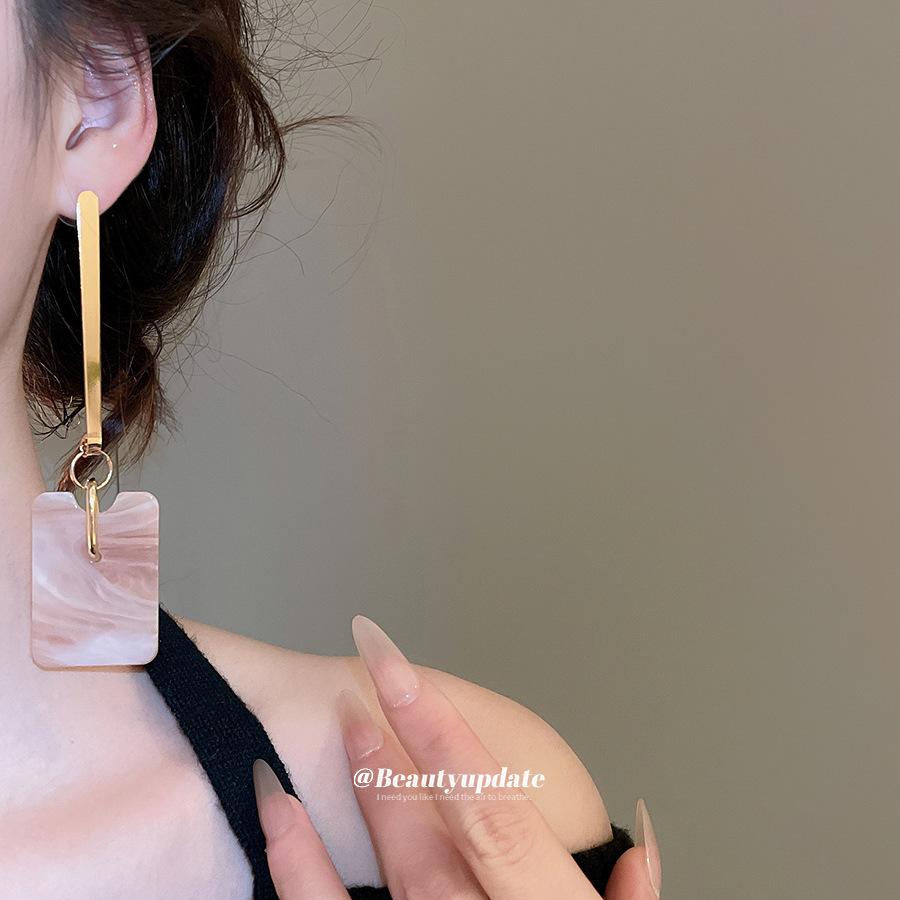 Übertriebene geometrische Acetat-Quadrat-Ohrringe – Europäischer & Amerikanischer High-End-Mode-Hänge-Schmuck
