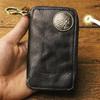 Men's Vegetable-Tanned Leather Multi-Functional Key & Card Holder with Zipper