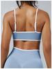 Colorblock Cross-Strap Shockproof Sports Bra for Yoga and Outdoor Fitness