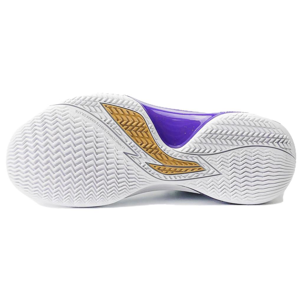 New LINING Basketball Shoes Men's Low top White/Purple/Gold ABPU001-12