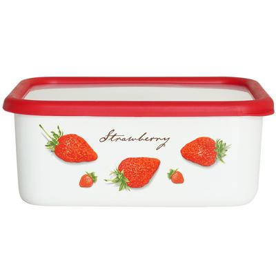Fuji Emaillierte Erdbeer-Schüssel, tief, rechteckig, groß, 1,95L, STB-DL