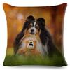 Shetland Sheepdog Cute Pet Animal Dog Printed Pillowcase Decor Cushion Cover for Sofa Home Car Polyester Pillow Case 45*45cm