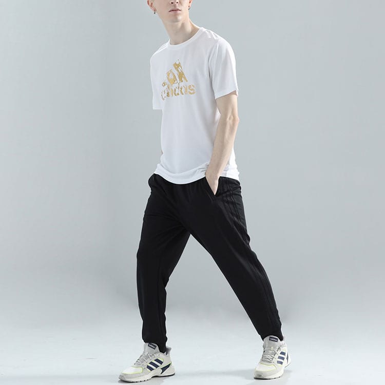 adidas T Shirt Unisex White Gold ADITSG2P-WG
