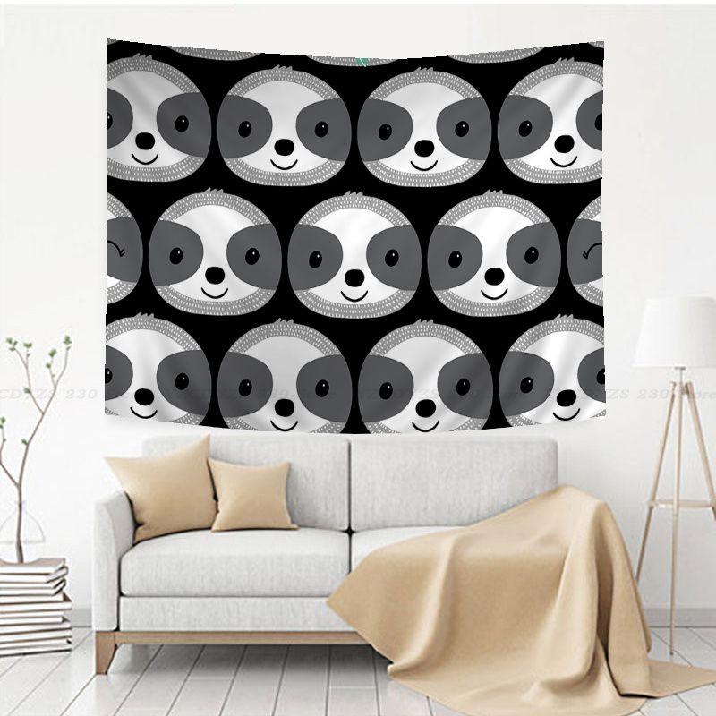 Cartoon Sloth Tapestry for Girl Boys Child Room DecorCute Animal Pattern Wall Hanging Decorative Lovely Widlife Wall Tapestries