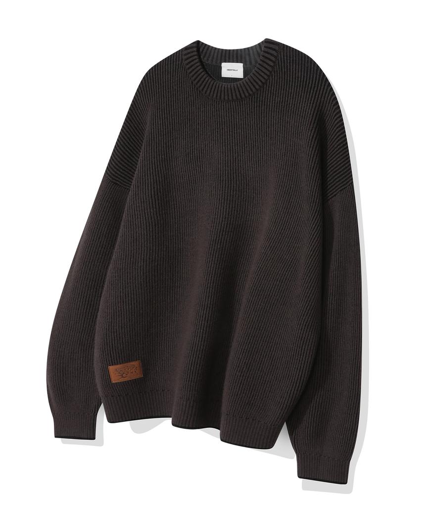 BEENTRILL Hashtag Basic Two-Tone Knit (Charcoal)