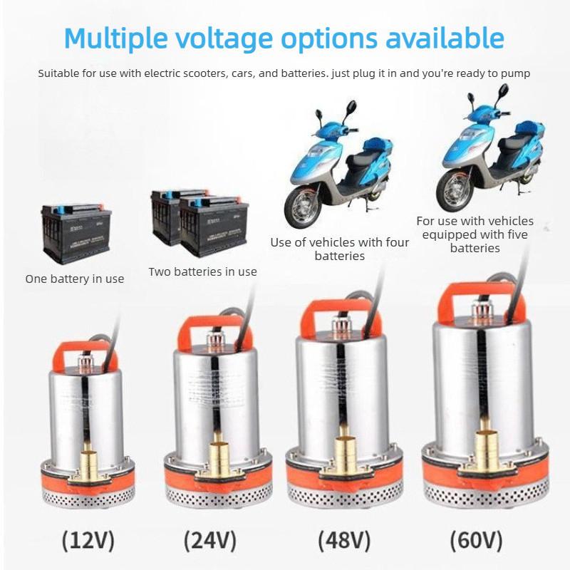 DC12V24V Solar Energy Battery Powered Water Pump Electric Water Pump Household Small Marine DC Submersible Pump